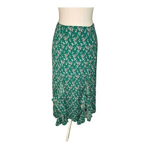 The Fifth Label Women’s Small Green Floral Ruffled Adventurer‎ Skirt